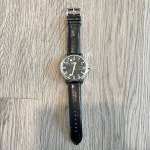 Sleek  Invicta Black Leather Men's Watch